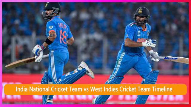 West Indies Cricket Team vs India National Cricket Team timeline